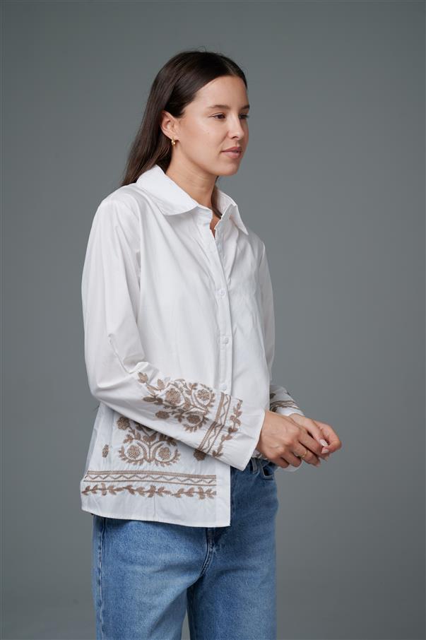 Camisa Vizantina Poplin Bordada